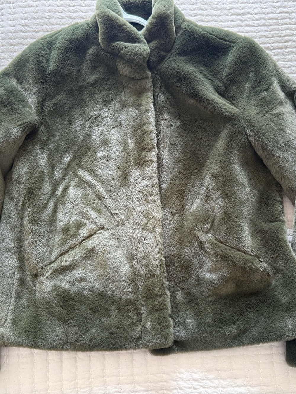Only Olive Green Faux Fur Puffer Jacket